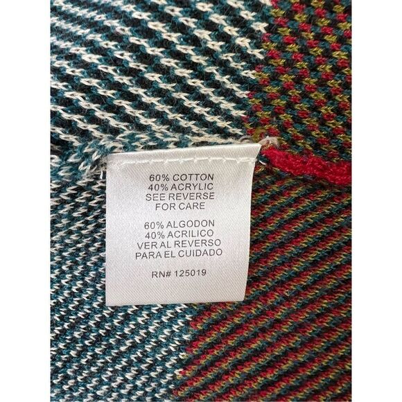 Joseph A Woman cardigan One size (M/L) duster wrap jacket blue red Aztec print - Picture 8 of 11